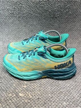 Hoka One One Speedgoat 5 Blue Running Shoes No Insoles Size 8.5 Women’s